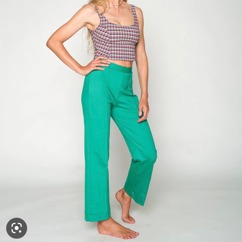 Seea Teal Cropped Ankle Pants - Picture 2 of 8